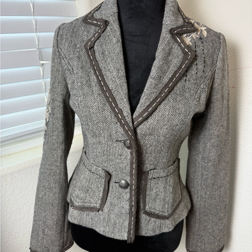 Floce Herringbone wool blend Blazer‎